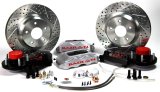 Baer Brakes Track4 Disc Brake Systems 4141048S Kits, Systems, Front, Cross-drilled/Slotted Rotors, 4-piston Silver Powdercoated Calipers, Dodge, Plymouth, Kit thumbnail 1
