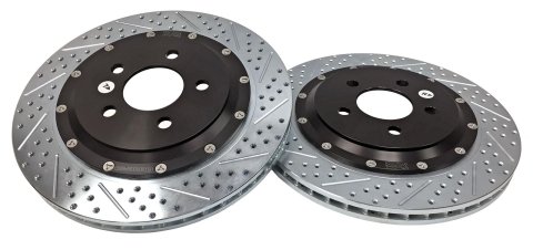 Baer Brakes EradiSpeed+ Brake Rotors for 2015-2023 MUSTANG - 2262023 Rotor, EradiSpeed+, Vented, Cross-Drilled/Slotted, 12.99 in. Diameter, 0.980 in. Thick, Iron, Zinc plated, Pair thumbnail 3