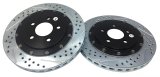 Baer Brakes EradiSpeed+ Brake Rotors 2261002 Rotor, EradiSpeed-Plus, Cross-Drilled, Slotted, Iron, Zinc Plated, Front, Ford, Pair thumbnail 2