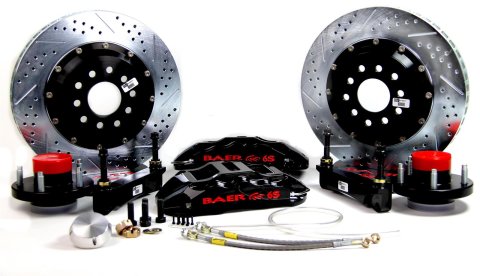 Baer Brakes Claw Extreme+ Disc Brake Systems 4301521B Kit, Extreme+, Front, Cross-drilled/Slotted Rotors, 6-piston Black Powdercoated Calipers, Chevy, Kit