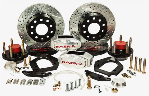 Baer Brakes SS4+ Deep Stage Drag Race Disc Brake Kits 4301453C Kit, Stage, Front, 4-Piston Caliper, Clear Powdercoated, Drilled/Slotted, Chevrolet, Pontiac, Kit