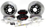Baer Brakes SS4+ Disc Brake Systems 4262689B Kit, SS4+, Rear, Cross-drilled/Slotted Rotors, 4-piston Black Powdercoated Calipers, Ford, 9 in., Big, Kit thumbnail 1