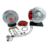 Baer Brakes Classic Disc Brake Kits 4301681R Kit, Front, 5 x 5.00 in.Bolt Pattern, 2-Piston Caliper, Cross-Drilled/Slotted Rotor, Vented, Red Calipers, Kit thumbnail 2
