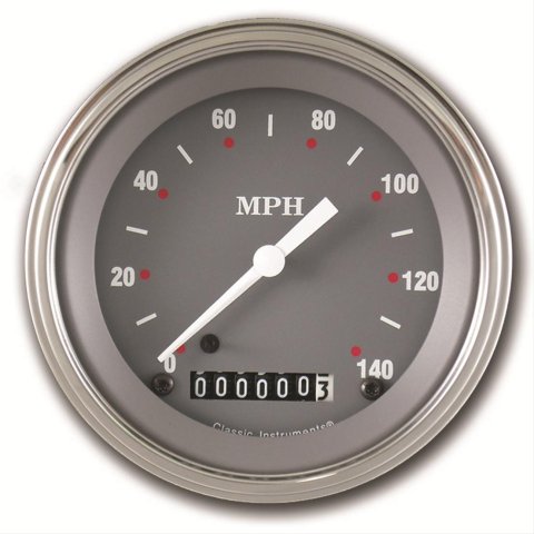 Classic Instruments SG Series Speedometers SG55SLC Speedometer, Series, 3 3/8 in. Diameter, 0-140 mph, Analog, Electrical, Curved Face, Each