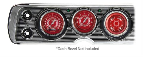 Classic Instruments 1964-65 Chevelle Package Gauge Sets CV64V8RS Gauges, V8 Red Steelie, Speedometer, Tach, Water Temperature, Fuel Level, Red Face, Analog, Chevy, Kit