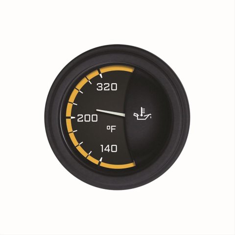 Classic Instruments Auto Cross Yellow Series Gauges AX28YBLF Gauge, Series, Oil Temperature, 140-320 degrees F, 2 1/8 in., Black/Yellow Face, Analog, Electrical