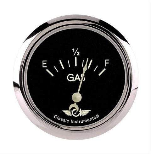 Classic Instruments Series Gauges CL211SRC Fuel Gauge, CLASSIC SERIES 2 5/8" FUEL, 75-10, SHORT SWEEP
