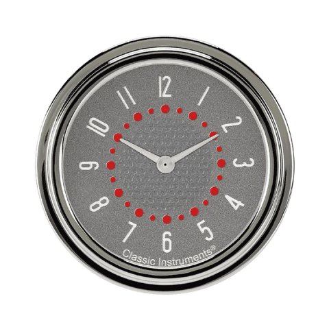 Classic Instruments Bel Era III Clocks BET92G Gauge, Analog, Series, Clock, 12 Hour, 2 5/8 in. Diameter, Gray Face, Full Sweep, Each