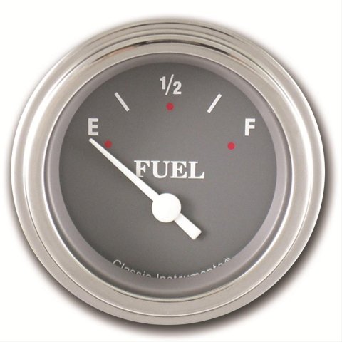 Classic Instruments SG Series Gauges SG11SLF Gauge, Series, Fuel Level, Empty-Full, 2 1/8 in., Gray Face, Analog, Electrical, Each