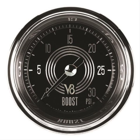 Classic Instruments V8 Speedster Series Gauges V8SR142SHC Boost Gauge, SPEEDSTER 2" BOOST, 30psi ELEC, FULL SWEEP
