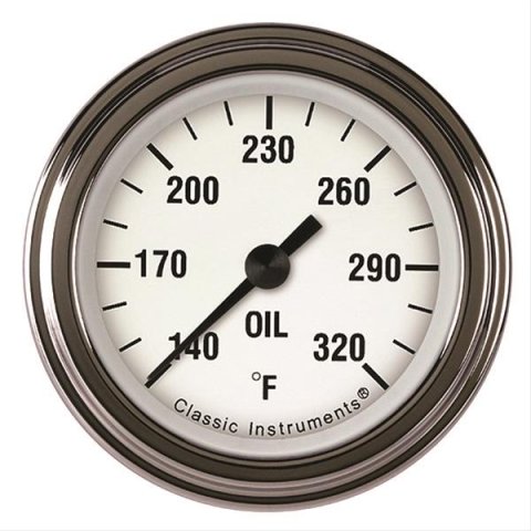 Classic Instruments White Hot Series Gauges WH128SLF Oil temperature gauge, WHITE HOT 2" OIL TEMP FULL SWEEP