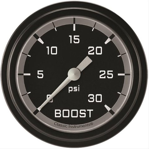 Classic Instruments Auto Cross Gray Series Gauges AX342GBLF Gauge, Series, Boost, 30 psi, 2 5/8 in., Low Step Bezel, Analog, Electrical, Each