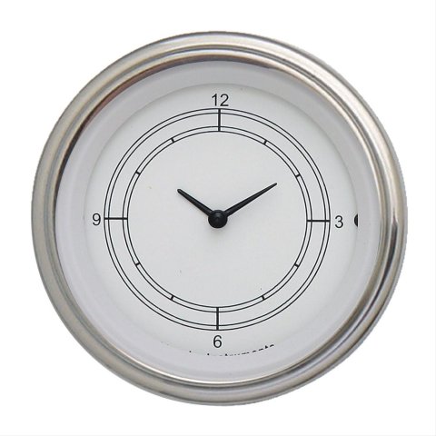Classic Instruments White Series Gauges CW93SLF Gauge, Series, Clock, 12 hours, 3 3/8 in., Face, Analog, Electrical, Each