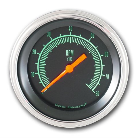 Classic Instruments G-Stock Series Tachometers GS80SLF Tachometer, G-Stock, 0-8,000 rpm, 3 3/8 in., Analog, Electrical, Each