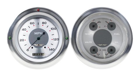 Classic Instruments 1954-55 Chevy Pickup Package Gauge Sets CT54AW52 Gauges, All American Original, Electronic, Water Temperature, Volt, Oil Pressure, Fuel Level, Speedo,