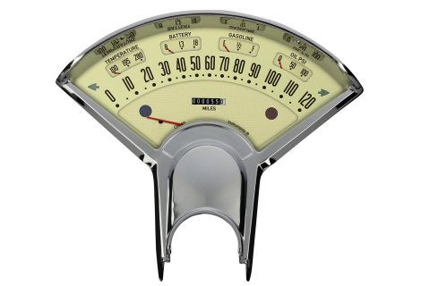 Classic Instruments Bel Era III Package Gauge Sets BET00T Kit, III, Analog, Tan Face, Black Numbers, Red Pointer, Chevy, Kit