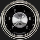 Classic Instruments All-American Tradition Series Gauges AT330SLC Gauge, Analog, Series, Voltmeter, 8-18 V, 2 5/8 in. Diameter, Black Face, Full Sweep, Each thumbnail 2
