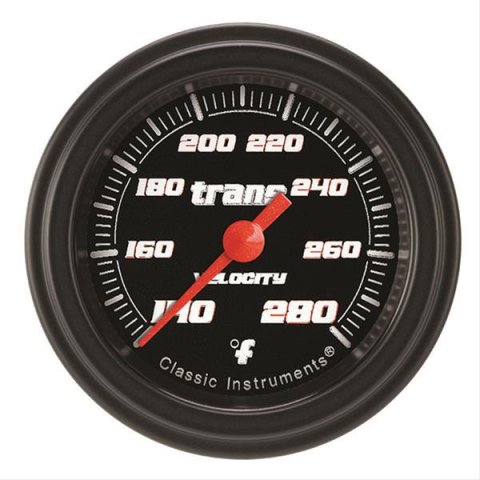 Classic Instruments Velocity Series Gauges VS127BBLF Transmission Temperature Gauge, VEL BLK 2" TRANS TEMP FULL SWEEP