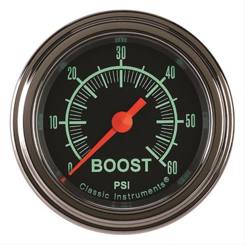 Classic Instruments G-Stock Series Gauges GS143SLF Boost Gauge, G-STOCK 2" BOOST, 60psi ELECT, FULL SWEEP