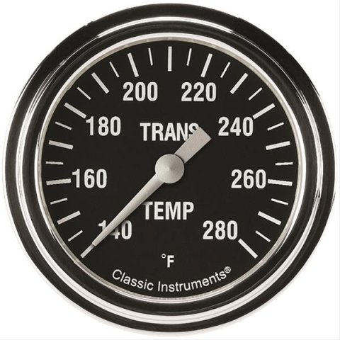 Classic Instruments Hot Rod Series Gauges HR327SLF Gauge, Series, Transmission Temperature, 140-280 degrees F, 2 5/8 in., Analog, Electrical, Each