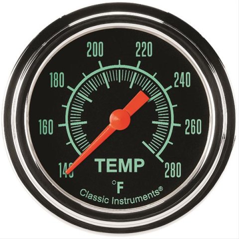 Classic Instruments G-Stock Series Gauges GS326SLF-04 Gauge, Series, Water Temperature, 140-280 Degrees F, 2 5/8 in., Analog, Electrical, Each