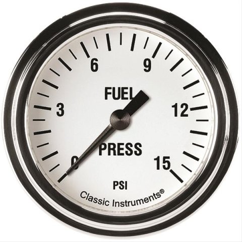 Classic Instruments White Hot Series Gauges WH345SLF Gauge, Series, Fuel Pressure, 0-15 psi, 2 5/8 in., Analog, Electrical, Each thumbnail 2
