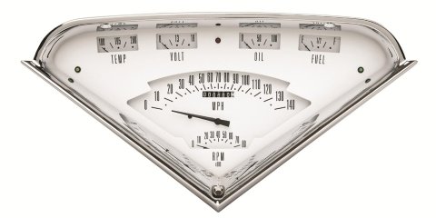 Classic Instruments Tach-Force Package Gauge Sets for 1955-1959 BEL AIR, TRUCK, TRUCK - TF01W Gauges, Tach-Force, Analog, Tach, Speedometer, Fuel Level, Oil Pressure, Voltage, Water Temperature, Chevy, Kit
