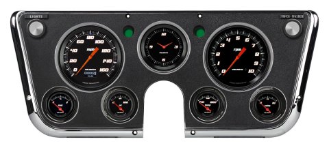 Classic Instruments 1967-72 Chevy Truck Package Gauge Sets CT67DVSB-LS Gauges, Velocity Black, Direct Fit, Display Gauge, Chevy/GMC, Truck, 1967-1972, LS Swap, Speedometer, Tach, Fuel, Volt, Oil Pressure, Water Temp, Kit