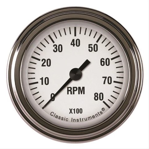 Classic Instruments White Hot Series Tachometers WH183SLF Tachometer, WHITE HOT 2" TACHOMETER FULL SWEEP
