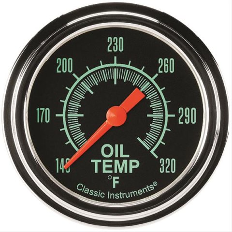Classic Instruments G-Stock Series Gauges GS328SLF Gauge, Series, Oil Temperature, 140-320 Degrees F, 2 5/8 in., Analog, Electrical, Each