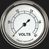 Classic Instruments White Series Gauges CW330SLF Gauge, Series, Voltmeter, 8-18 V, 2 5/8 in., Face, Analog, Electrical, Each thumbnail 2