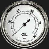 Classic Instruments White Series Gauges CW381SLF Gauge, Series, Oil Pressure, 0-100 psi, 2 5/8 in., Face, Analog, Electrical, Each thumbnail 2