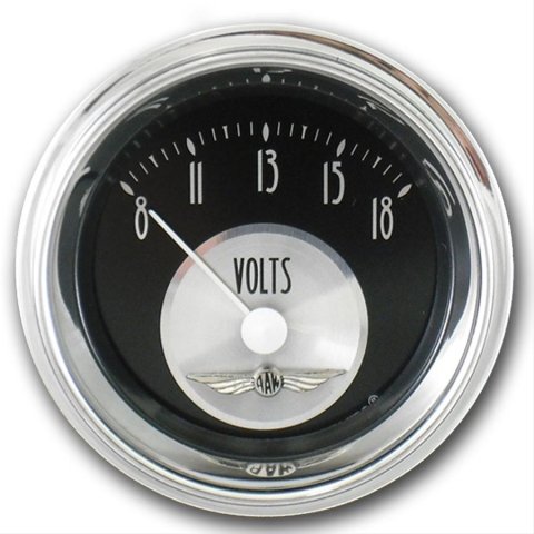 Classic Instruments All-American Tradition Series Gauges AT30SHC Gauge, Series, Voltmeter, 8-18 V, 2 1/8 in., Black Face, Analog, Electrical, Each
