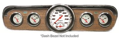 Classic Instruments 1965-66 Mustang Package Gauge Sets MU65VSW35 Gauges, Analog, Speedometer, Oil Pressure, Water Temperature, Fuel Level, White Face, Electronic, Ford, Set