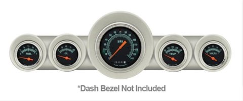 Classic Instruments 1959-60 Chevy Package Gauge Sets CH59GS54 Gauges, G-Stock Style, Speedometer, Water Temperature, Fuel Level, Voltage, Black Face, Analog, Chevy, Kit