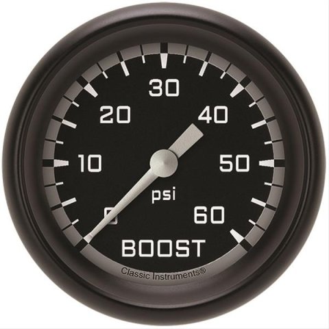 Classic Instruments Auto Cross Gray Series Gauges AX343GBPF Gauge, Series, Boost, 60 psi, 2 5/8 in., Performance Bezel, Analog, Electrical, Each