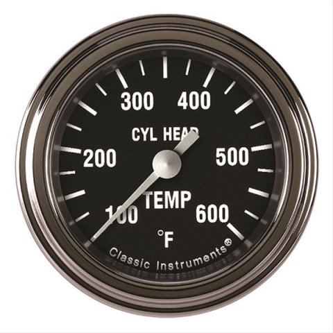 Classic Instruments Hot Rod Series Gauges HR197SLF Gauge, Series, Cylinder Head Temperature, 180-600 Degrees F, 2 1/8 in., Analog, Electrical, Each