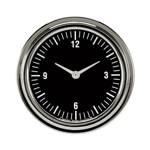 Classic Instruments Hot Rod Series Gauges HR92SLF Gauge, Analog, Series, Clock, 12 Hour, 2 5/8 in. Diameter, Black Face, Full Sweep, Each