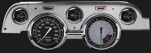 Classic Instruments Gauge Kits and Instrument Clusters MU67DAXGBA GAUGE KIT BRUSHED ALUMINUM