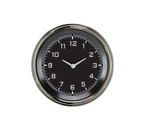 Classic Instruments Auto Cross Gray Series Gauges AX93GSLF Gauge, AutoCross Gray, Clock, 3 3/8 in., Black/Gray Face, Stainless Low-Step Bezel, Flat Lens, Each
