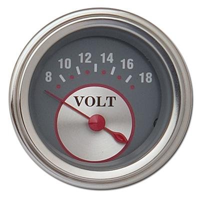 Classic Instruments Silver Series Gauges SS30SLF Gauge, Series, Voltmeter, 8-18 V, 2 1/8 in., Face, Analog, Electrical, Each