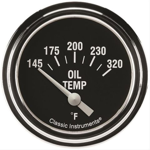 Classic Instruments Hot Rod Series Gauges HR228SLF Gauge, Series, Oil Temperature, 145-320 degrees F, 2 5/8 in., Analog, Electrical, Each