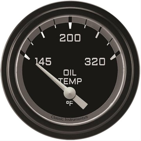 Classic Instruments Auto Cross Gray Series Gauges AX228GBLF Gauge, Series, Oil Temperature, 145-320 Degree F, 2 5/8 in., Low Step Bezel, Analog, Electrical, Each