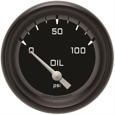 Classic Instruments Auto Cross Gray Series Gauges AX281GBPF Gauge, Series, Oil Pressure, 2 5/8 in., Performance Bezel, Analog, Electrical, Each
