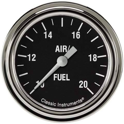 Classic Instruments Hot Rod Series Gauges HR394SLF Gauges, Series, Air/Fuel Ratio - Wideband, 10:1-20:1 Air/Fuel Ratio, Analog, Electrical, 2 5/8 in., Black Face, White Numbers, Each