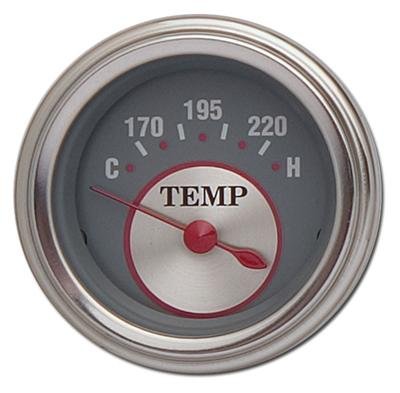 Classic Instruments Silver Series Gauges SS26SLF Gauge, Series, Water Temperature, 140-280 degrees F, 2 1/8 in., Face, Analog, Electrical, Each