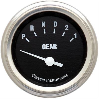 Classic Instruments Gear Selector Gauges HR07SLF Gauge, Selector, Round, Dash Mount, 2 1/8 in., Black Face, Polished Bezel, without Overdrive, Each