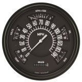Classic Instruments 1966-77 Ford Bronco Package Gauge Sets FB66B Kits, Gauges, Analog, Speedometer, Tach, Fuel Level, Oil Pressure, Volts, Water Temp., Black Face, White Numbers, Ford, Kit thumbnail 1