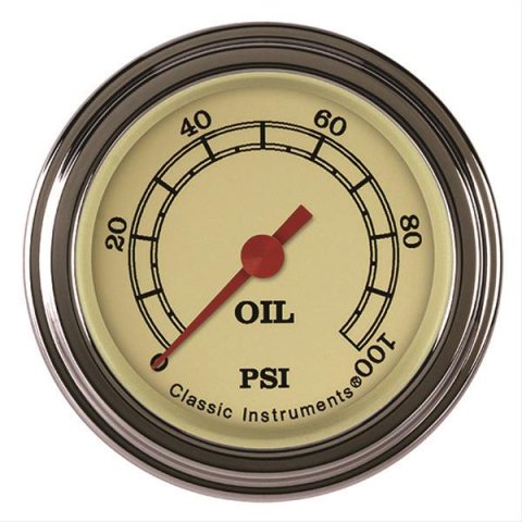Classic Instruments Vintage Series Gauges VT181SLF Oil Pressure Gauge, VINTAGE 2" OIL PRES 100psi FULL SWEEP thumbnail 2
