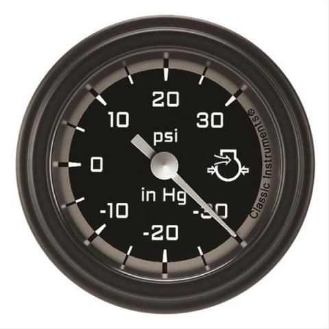 Classic Instruments Auto Cross Gray Series Gauges AX141GBLF Boost/Vacuum Gauge, AUTO CRS GRY 2" BOOST/VAC ELECTRIC, FULL SWEEP